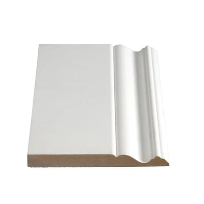 An image of a   Alexandria Moulding 5/8-inch x 5 9/16-inch Colonial Primed Fibreboard Baseboard Moulding by LONGTERM house floor