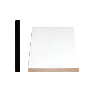 An image of a   Alexandria Moulding 1/2-inch x 5 1/2-inch Modern MDF Primed Fibreboard S4S Baseboard Moulding by LONGTERM house floor