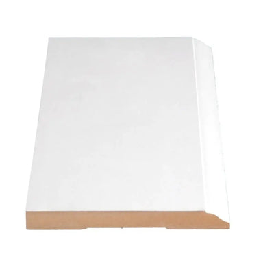 An image of a   Alexandria Moulding 9/16-inch x 5 1/4-inch MDF Primed Fibreboard Baseboard Moulding by LONGTERM house floor