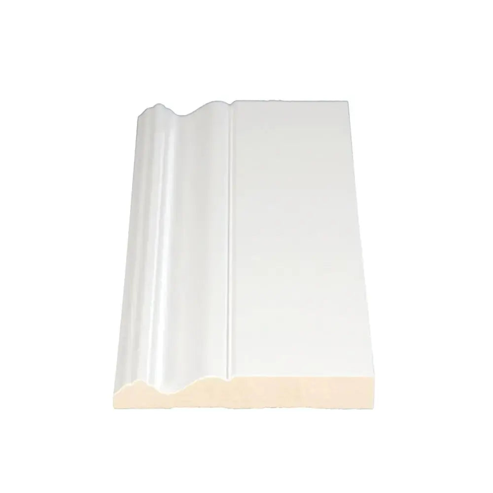 An image of a   Alexandria Moulding 11/16-inch x 4 3/4-inch x 96-inch Colonial MDF Primed Baseboard Moulding by LONGTERM house floor