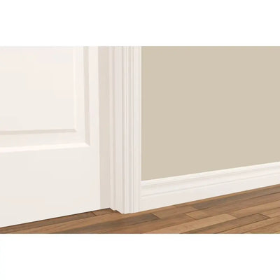 An image of a   Moulding-1/2 In. x 4 1/8 In. x (14ft max) Colonial MDF Primed-Baseboard Moulding by LONGTERM house floor