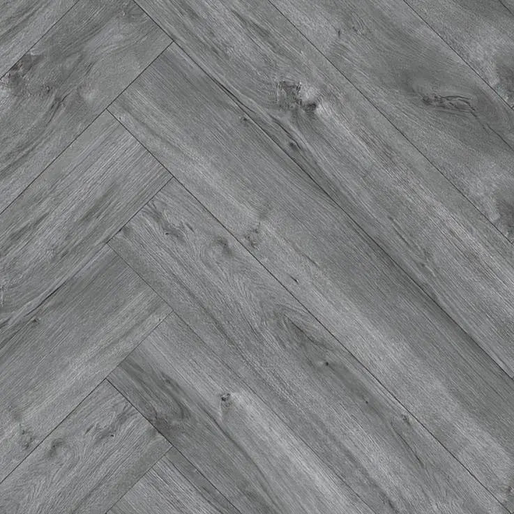 An image of a   Athens Collection SPC Flooring Herringbone Grey Tint by LONGTERM house floor