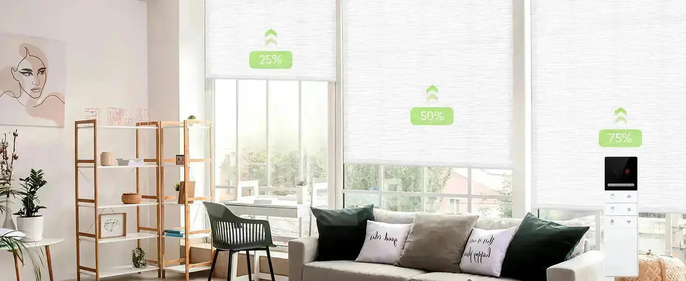 An image of a   Cordless Light Filtering UV Protection Roller Blinds (Copy) by LONGTERM house floor