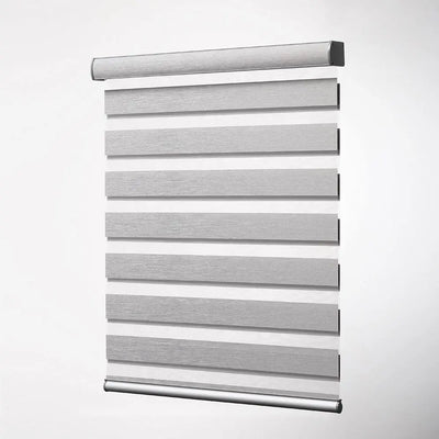 An image of a   Fabric Zebra Blinds  Codeless Motorized Lift Semi Blackout Shades by LONGTERM house floor