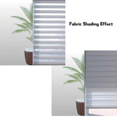 An image of a   Fabric Zebra Shades Blinds Codeless Lift Semi Blackout by LONGTERM house floor