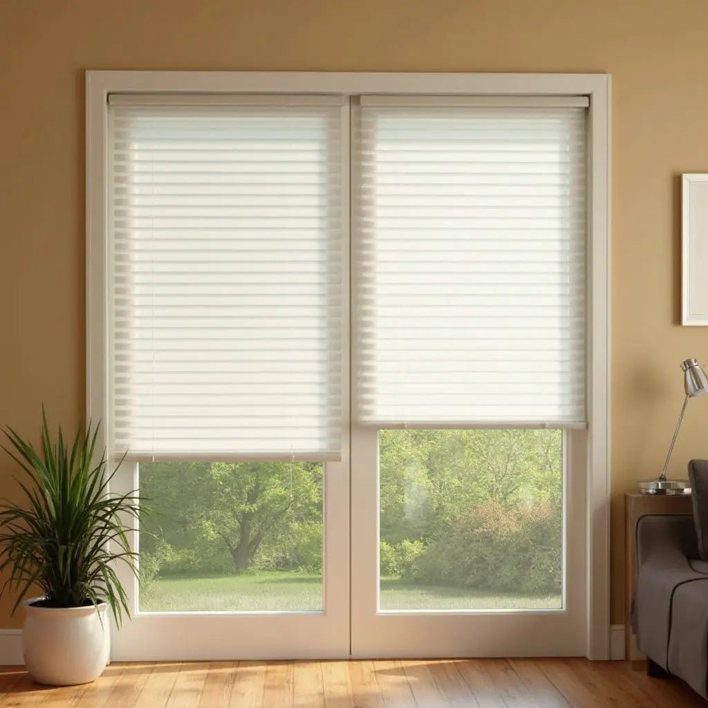 An image of a   Faux Wood Blinds Cordless Motorized by LONGTERM house floor