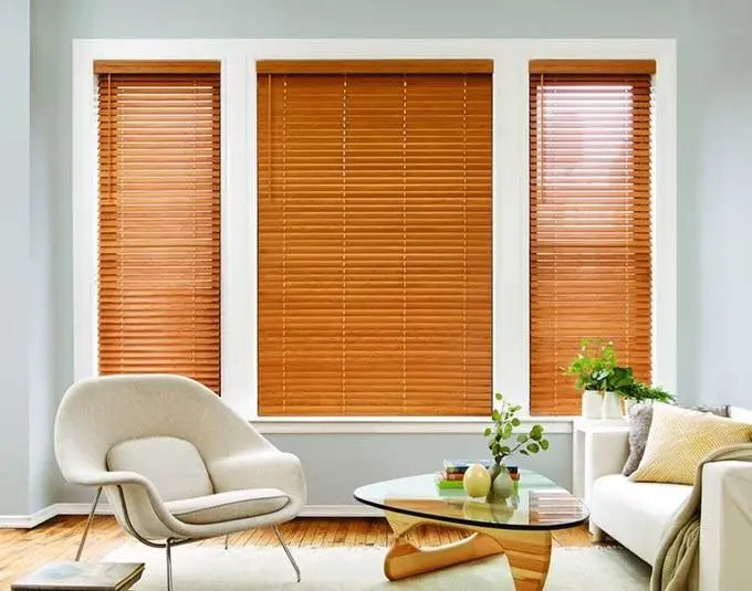 An image of a   Faux Wood Blinds Stay Cord by LONGTERM house floor