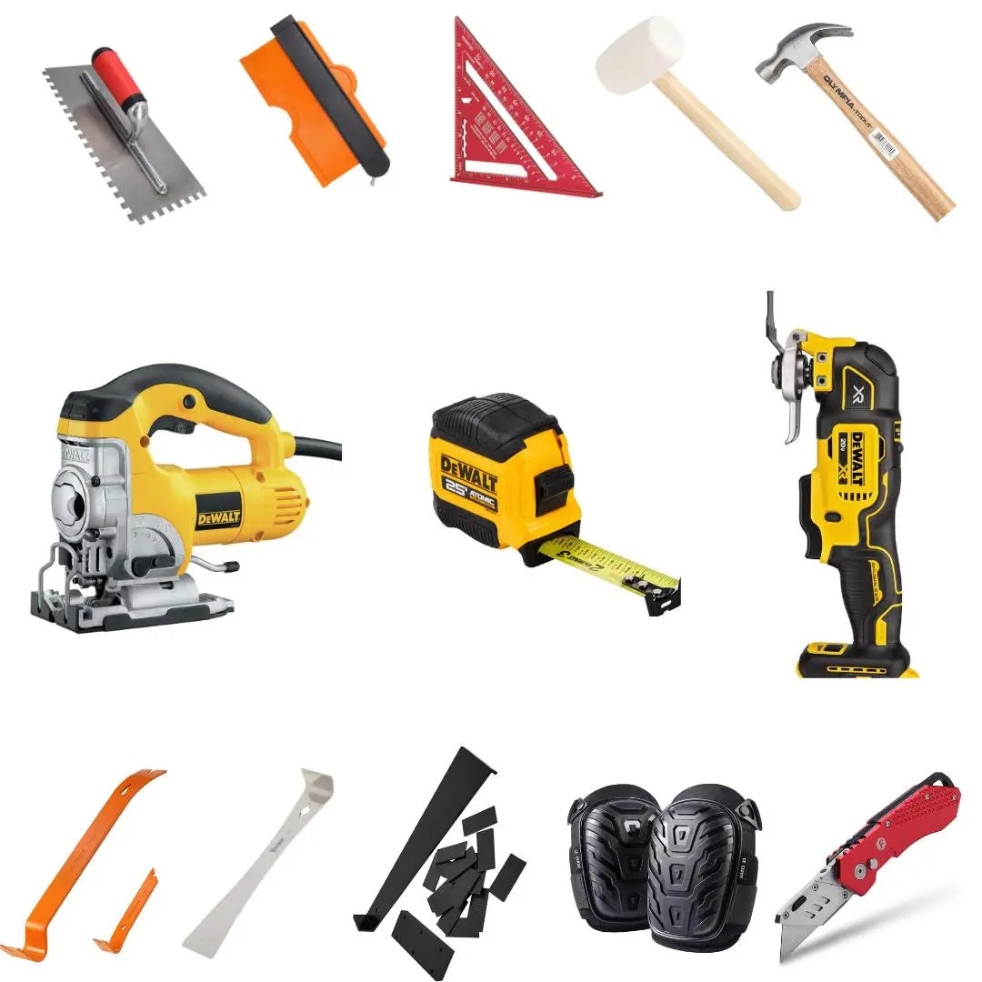 An image of a   Loose lay flooring installation tools kits for rental by LONGTERM house floor