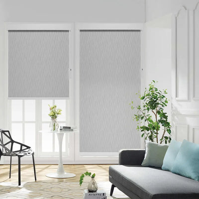 An image of a   Manual Light-Filtering Cord Loop Roller Shades (VO) by LONGTERM house floor