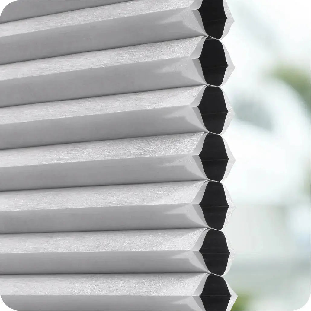 An image of a   Motorized Blackout Honeycomb Cellular Shades by LONGTERM house floor