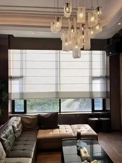 An image of a   Motorized Light-Filtering UV Protection Roman Shades(VO) (Copy) by LONGTERM house floor