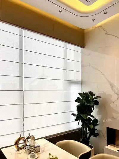 An image of a   Motorized Light-Filtering UV Protection Roman Shades(VO) (Copy) by LONGTERM house floor