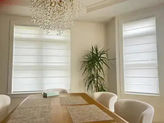 An image of a   Motorized Light-Filtering UV Protection Roman Shades(VO) (Copy) by LONGTERM house floor