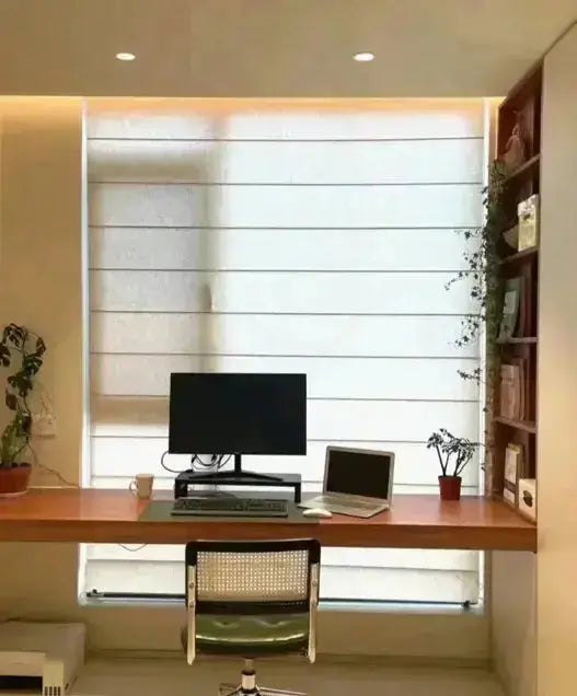An image of a   Motorized Light-Filtering UV Protection Roman Shades(VO) (Copy) by LONGTERM house floor