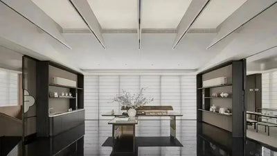 An image of a   Motorized Light-Filtering UV Protection Roman Shades(VO) (Copy) by LONGTERM house floor