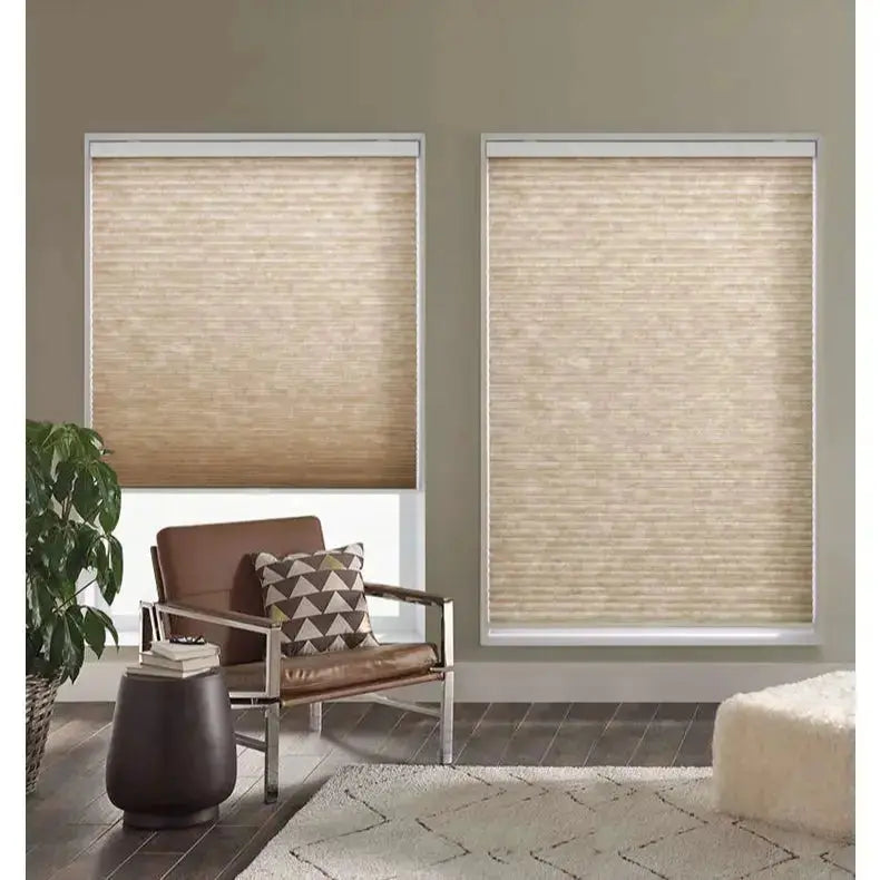 An image of a   Retractable Wand Light-Filtering Honeycomb Cellular Shades(new) by LONGTERM house floor