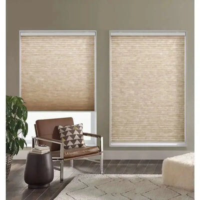 An image of a   Retractable Wand Light-Filtering Honeycomb Cellular Shades(new) by LONGTERM house floor