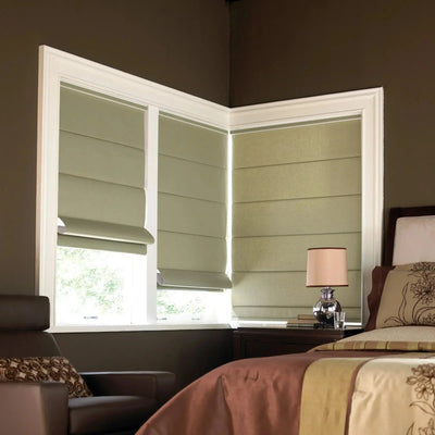 An image of a   Retractable Wand Light-Filtering UV Protection Roman Shades(VO) by LONGTERM house floor