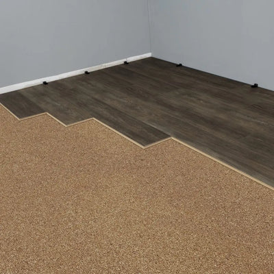 An image of a   Rolled Cork Underlayment-6MM-100SF/Roll by LONGTERM house floor
