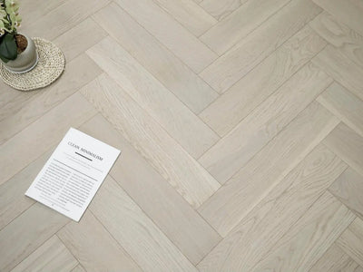 An image of a??  [Sample] Vidar Engineered Wood Pearl Herringbone ABC Grade??by??LONGTERM house floor