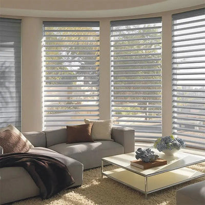 An image of a   Shangri-la Shades Blinds Code Loop Manual with Wand Stick by LONGTERM house floor