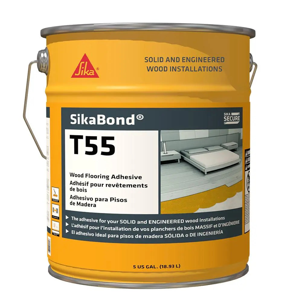 An image of a   Sika Sikabond T55, 18.9L, Wood Flooring Adhesive by LONGTERM house floor