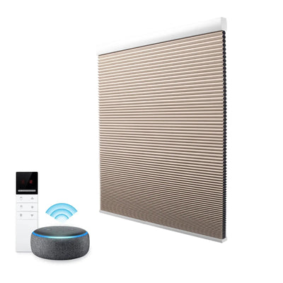 An image of a   Smart Honeycomb Blinds Cordless Motorized Normal by LONGTERM house floor