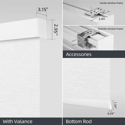 An image of a   Smart Motorized Blackout Cordless Lift Solar-Powered Roller Shades Blinds  (VO) by LONGTERM house floor