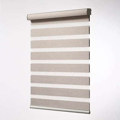 An image of a   Smart Motorized Lift Fabric Zebra Shades Blinds Semi Blackout by LONGTERM house floor