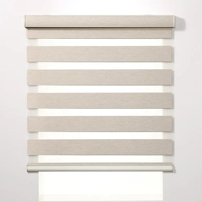 An image of a   Smart Motorized Lift Fabric Zebra Shades Blinds Semi Blackout by LONGTERM house floor