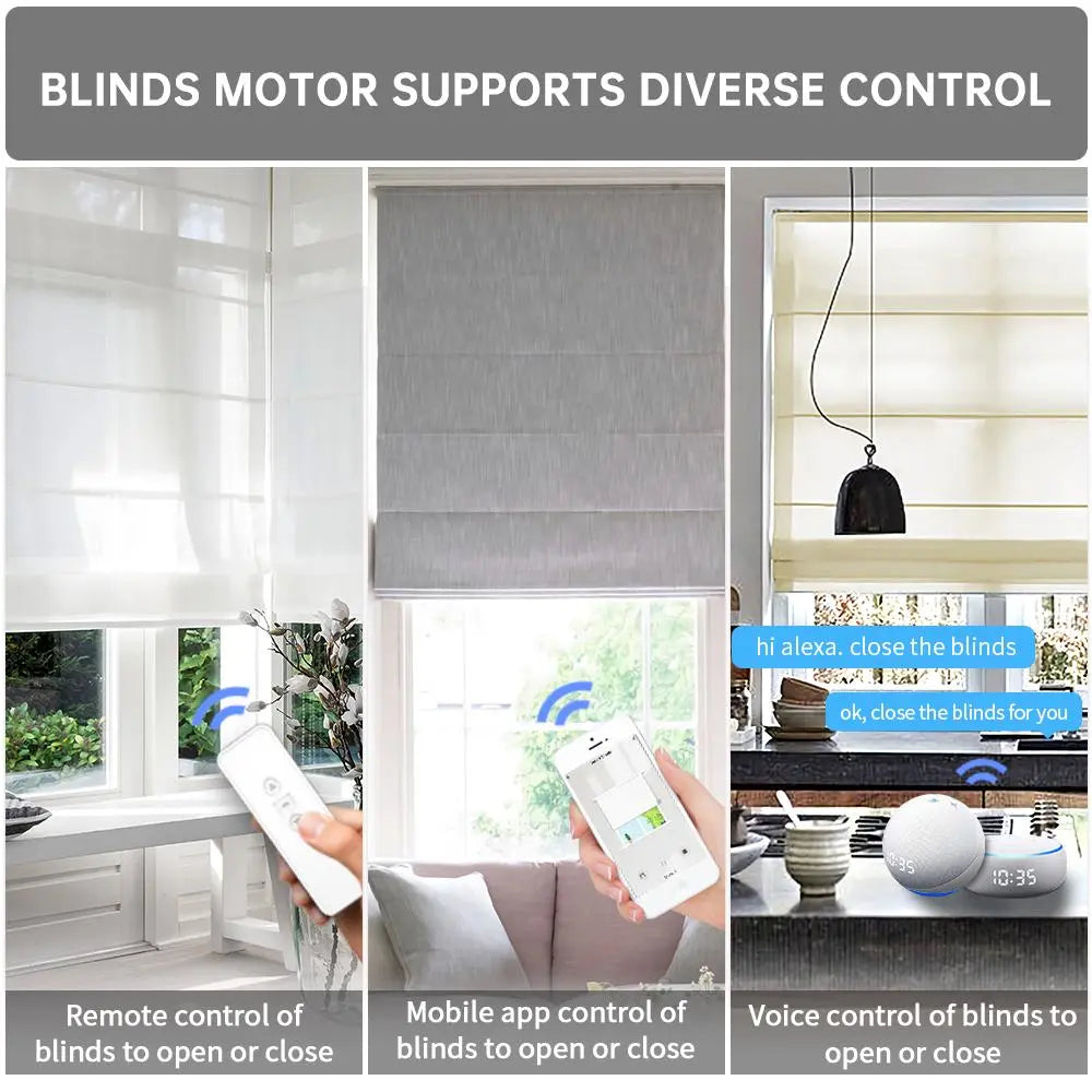 An image of a   Smart Solar-Powered Motorized Roman Fabric Shade Blinds by LONGTERM house floor