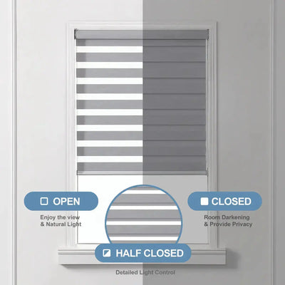 An image of a   Zebra Fabric Blinds Codeless Lift by LONGTERM house floor