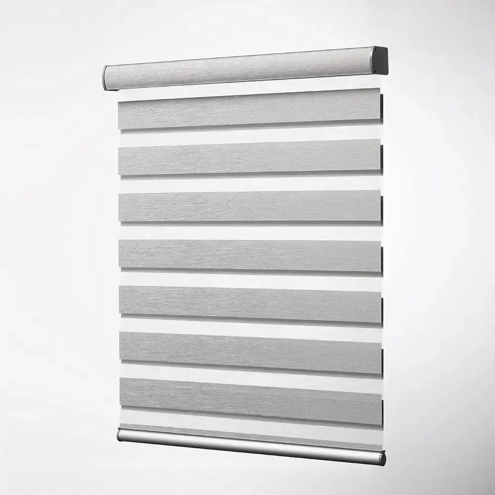 An image of a   Zebra Shades Blinds Codeless Solar Power Motorized Lift by LONGTERM house floor