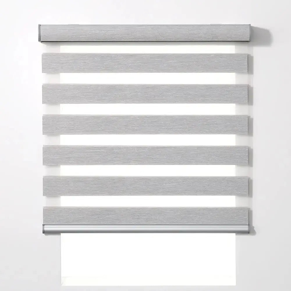 An image of a   Zebra Shades Blinds Codeless Solar Power Motorized Lift by LONGTERM house floor